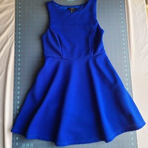 Royal Blue Fit and Flare Dress Versatile- party club glam retro chic vibrant